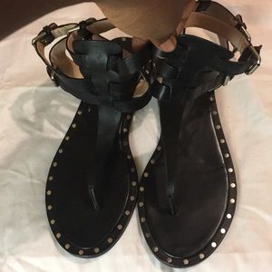 Black Strappy Sandals, Sz 10 | French Connection